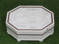Kotak Inlay Tulang Ramah Lingkungan Buatan Tangan dengan Desain Feng Shui dan Bunga untuk Dekorasi Rumah Modern dan Hadiah