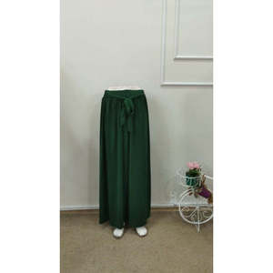 Jupe longue fendue sur le côté à taille haute avec ceinture pour femme, 37502 - Vert - Product Image 5