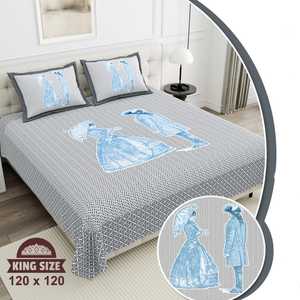 Stylish Quality Cotton 3 PCS Bedsheet Set Solid Floral Print Classic Style <b>Comfortable</b> and Great for Gifting - Product Image 2