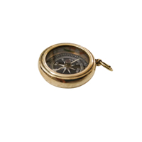 Boussole de poche en laiton massif avec gravure sur le thème du logo personnalisé, design de lignes blanches de l'étoile du Titanic, impression UV, horloge nautique polie