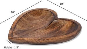 Tazón Decorativo de Madera de Mango con Forma de Corazón Curvado, Ideal para Centros de Mesa, Decoración del Hogar, Fiestas y Bodas - Product Image 6