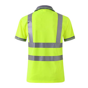 Camiseta de trabajo reflectante de seguridad personalizada 100% poliéster para hombre - Product Image 4