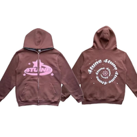 Sweat-shirt unisexe Y2K New Punk style streetwear américain, 100% coton, coupe oversize, doublure polaire, brodé, imprimé personnalisé, zippé, respirant