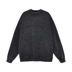 Pull personnalisé de haute qualité Dtf Dtg, impression de logo, lavage à l'acide, pull à col rond surdimensionné, pulls vintage en coton lavés à l'acide - Product Image 6