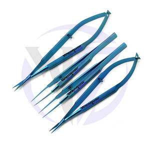 Juego de Microcirugía Oftálmica de Titanio Azul Superior, Portaagujas Manual, Tijeras y Pinzas, Herramienta para Cirugía de Cataratas - Product Image 4