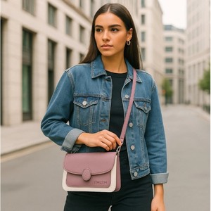 Classic Genuine Leather Tote <b>Bag</b> for Women Durable Office Handbag Chains Stripe Design Zip Closure <b>Large</b> Capacity Made India - Product Image 5