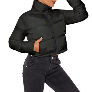 Abrigo acolchado corto para mujer de último diseño, chaqueta de invierno OEM, chaqueta de burbuja recortada de grado superior, abrigo informal - Product Image 2