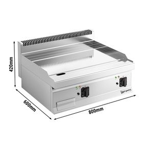Plaque de cuisson électrique commerciale - avec plaque en chrome dur - 9,0 kW - Plaque lisse - Zone de cuisson : 595x500 mm - Product Image 2