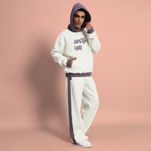 Combinaisons de survêtement personnalisées pour hommes, sweat à capuche imprimé personnalisé, poids lourd, haute qualité, respirant, vêtements de ville pour hommes, pantalons de survêtement empilés - Product Image 5