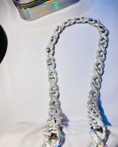 สร้อยคอคิวบันชุบทองคำขาวขนาด 15 มม. 18 มม. 20 มม. แบบกำหนดเองได้ ประดับเพชรโมอิสซาไนต์ทรงบาแกตต์ VVS  งานจิวเวลรี่แบบ Iced Out สั่งทำได้ - Product Image 4