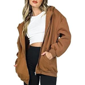 Pull à capuche et sweat-shirt unisexe à manches longues pour femmes, dernière conception à la mode, grande taille, poches personnalisées d'usine, fermeture éclair complète - Product Image 3