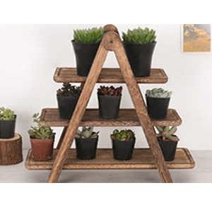 Soporte de postre de madera rústica Premium con 3 niveles para mesa de charcutería de boda Exhibición de cupcakes OEM y venta al por mayor - Product Image 3