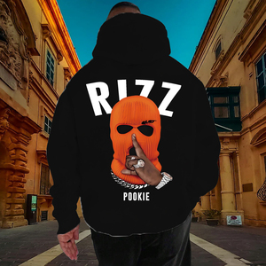 ชุดวอร์มมีซิปปักลายสำหรับผู้ชายชุดวอร์มมีฮู้ดสีดำที่กำหนดเองชุดวอร์มกางเกงผ้าฝ้าย100% ซีดไปด้วยแสงแดดในฤดูหนาว - Product Image 4