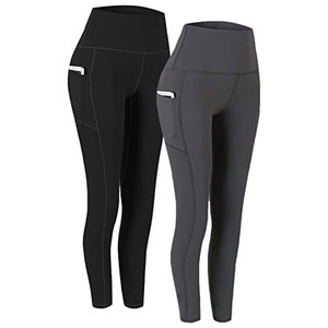 Leggings pleine longueur pour femmes de haute qualité motif solide taille moyenne personnalisé imprimé sur tissu Polyester Spandex - Product Image 6