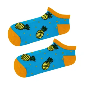 Blue Pineapple Floral Letter Animal Embroidered Ankle <b>Socks</b> Breathable Nylon Custom Logo One Size for Daily Use Winter Season - Product Image 1