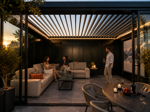 Pérgola Bioclimática WISE COMPANY 3x5 de Aluminio con Recubrimiento en Polvo, Resistente a la Intemperie, Ecológica, con Persianas Ajustables por Control Remoto - Product Image 5