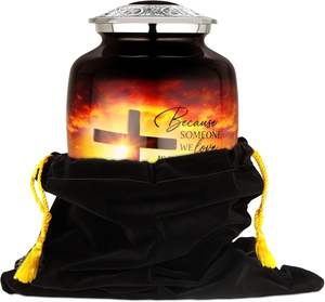 Urna de cremación Urna de Cruz celestial para urnas de entierro funerario para cenizas humanas adultas Urnas grandes para cenizas para mujeres y hombres - Product Image 1
