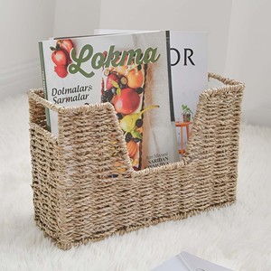 Unique design seagrass <b>file</b> storage rack magazine holder <b>box</b> & basket home library office supplies - Product Image 5