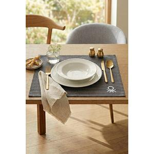 Be-28460-Bk <b>Black</b> <b>Placemat</b> Set of 4 with Stripes, 33.50 cm - <b>BLACK</b> - Product Image 1