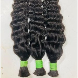 Cabello Humano de Alta Calidad, Cabello Humano Virgen al Por Mayor, Liso Sedoso, Ondulado, Color Natural, 100% Cabello Humano para Trenzas, Sin Trama, 100g - Product Image 1