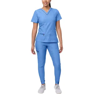 Latest Design Women's Stylish Medical Scrubs Nursing Uniform Women Medical Nursing Scrubs Uniforms Sets