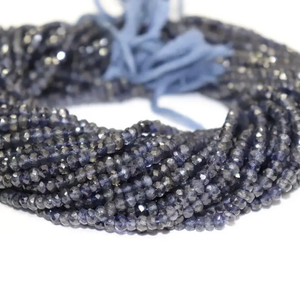 Compre Cuentas Redondas Facetadas de Iolita Natural de 4 mm y 5 mm, Accesorios de Joyería de Moda para Hacer Bricolaje, Piedras Preciosas Hechas a Mano por Proveedor Indio, Collar - Product Image 1