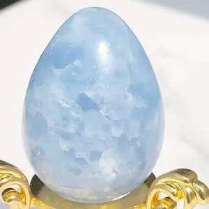 高品质蓝色金光蛋批发天然水晶愈合宝石玛瑙形而上学半宝石出售