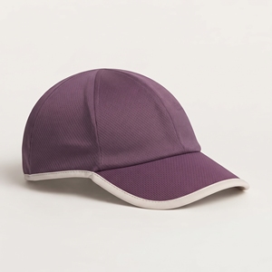 Casquette de baseball violette à 6 panneaux en maille, personnalisable avec logo, haute qualité, ODM, faible MOQ, bordure contrastante, décontractée, unisexe, réglable, style Dad Hat - Product Image 4
