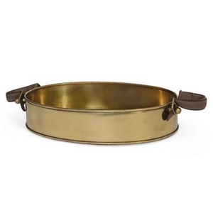 Plateaux de service décoratifs faits à la main en laiton et aluminium, finis, pour hôtels, décoration de la maison et de la table - Product Image 1