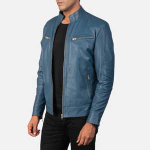 Chaqueta de invierno para hombre de diseño superior con cuello levantado manga completa 100% cuero de alta calidad personalizable precio razonable - Product Image 1