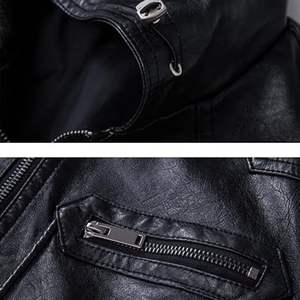 OEM personalizado para hombre en blanco de cuero motocicleta chaleco impreso cremallera chaqueta transpirable moda cuero invierno prendas de vestir exteriores - Product Image 3