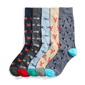 Calcetines de vestir estampados cómodos para hombres de alta calidad, calcetines largos transpirables de algodón peinado para Unisex - Product Image 6