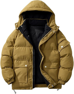 Men's Women's Winter Quilted Puffer Jacket Waterproof Anti-Bacterial Casual Detachable Hood Thickened Stand Windproof Warm Front - Product Image 1