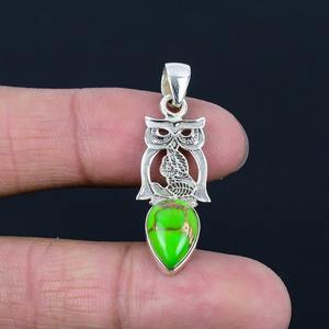 Joyería de piedras preciosas turquesa para mujer, colgante de estilo bohemio de plata, joyería de plata de ley 925, colgante hecho a mano, regalo para mamá - Product Image 3