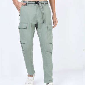 Pantalones Cargo de algodón Premium para hombre, superventas, nuevo diseño de 6 bolsillos con cintura media Capris, ropa de calle, Color gris - Product Image 2