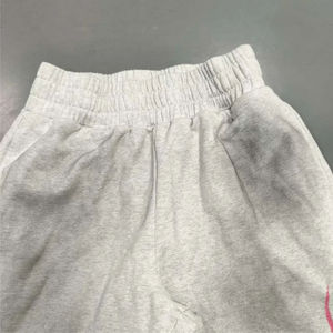 กางเกงจ็อกเกอร์ทรงหลวมขาบานสไตล์วินเทจ ผ้าฝรั่งเศสเทอร์รี่คอตตอนคุณภาพสูง ล้างสีแบบแอซิด แต่งคริสตัล ดีไซน์ขาดๆ - Product Image 4