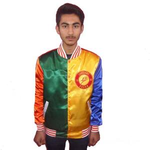 Chaqueta de béisbol de satén personalizada al por mayor para hombre, chaqueta universitaria bordada de satén personalizada al por mayor, chaqueta de cuero personalizada al por mayor - Product Image 1