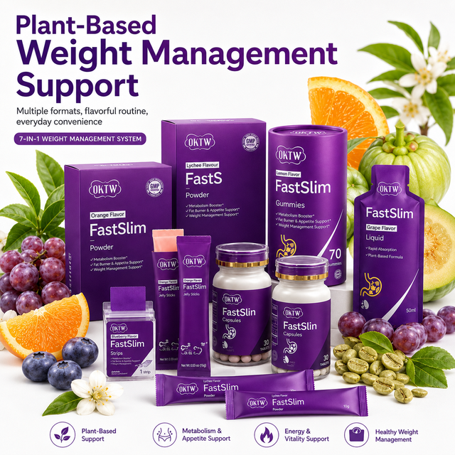 OKTW FastSlim 7-in-1 Weight Management System Capsules Appetite Support Metabolism Management for Adults