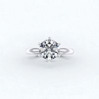 Montresor Infini Bague en argent sterling 925 pour femme avec moissanite sphérique de 7,4 mm pour mariage ou fiançailles 'Freeze Love'