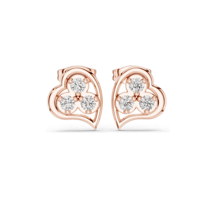 ต่างหูเพชรทรงหัวใจ 0.39 กะรัต เพชร CVD ความใส VVSVS EF  ทอง 18KT, 14KT, 10KT และเงิน 925  โมอิสซาไนต์ - Product Image 2