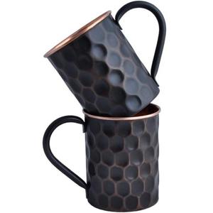 Tazas de cobre puro hechas a mano para servir bebidas frías, cócteles, café helado y bebidas tradicionales de Moscow Mule - Product Image 2