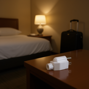 White Universal AC Travel <b>Adapter</b> Male to <b>US</b> <b>Plug</b> for On-the-Go Use - Product Image 3