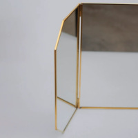 Miroir de table pliable moderne AK Handicrafts en gros, avec cadre en acier inoxydable, taille personnalisée pour coiffeuse et usage domestique