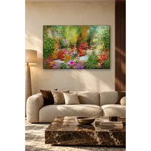 Impression sur toile de Fida Secret Garden Path avec des fleurs colorées - Product Image 3