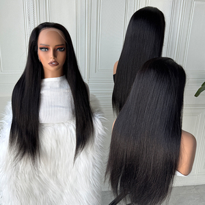 Peluca de Cabello Humano Liso y Sedoso con Frente de Encaje, Color Negro Natural, 13x4 13x6, Encaje Transparente, Peluca de Cabello de Alta Densidad - Product Image 4