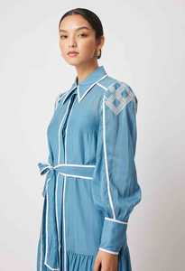 Elegant Puff Long Sleeve <b>Wedding</b> Wear Ukrainian for Women Floor Length Designer Maxi - Product Image 2