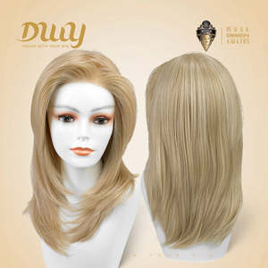Perruque synthétique sans colle Tanya-DWY, courte, ondulée naturelle, avec raie libre et dentelle transparente, perruque courte ondulée naturelle - Product Image 2