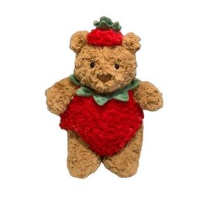 Ours en peluche super doux de 25 cm, motif fraise, personnage d'anime, pour enfants, cadeau d'anniversaire, avec rembourrage en coton PP - Product Image 1