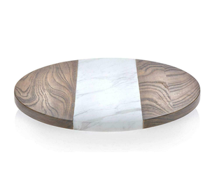 Mármol y madera Lazy Susan Creative Modern Cake Herramienta de cocina Madera natural y mármol de alta calidad Lazy Susan - Product Image 2