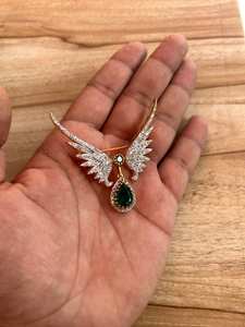 เข็มกลัด925เงินสเตอร์ลิงสำหรับทุกเพศดีไซน์ล่าสุดปักหมุดลูกแพร์เพชรโมอิสซาไนท์ทรงกลมเครื่องประดับสุดหรูของขวัญที่สมบูรณ์แบบ - Product Image 3